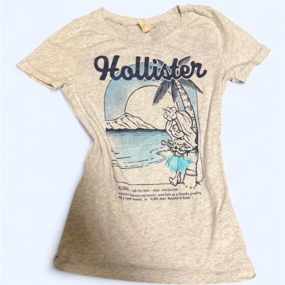 Rare Hollister Y2K Hula Girl Tulle Graphic Tee S